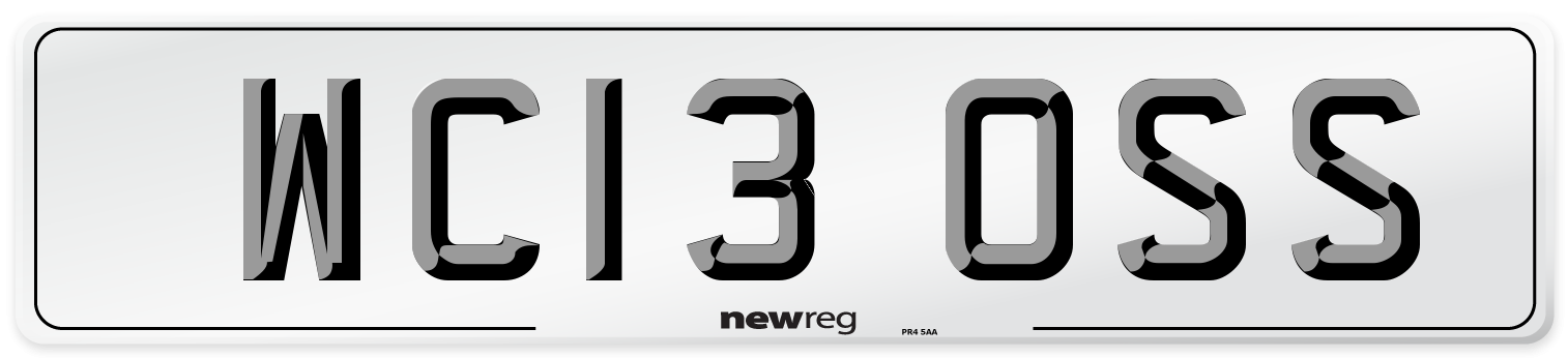 WC13 OSS Number Plate from New Reg